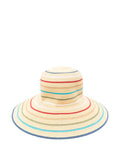 Beige Striped Sun Hat 1