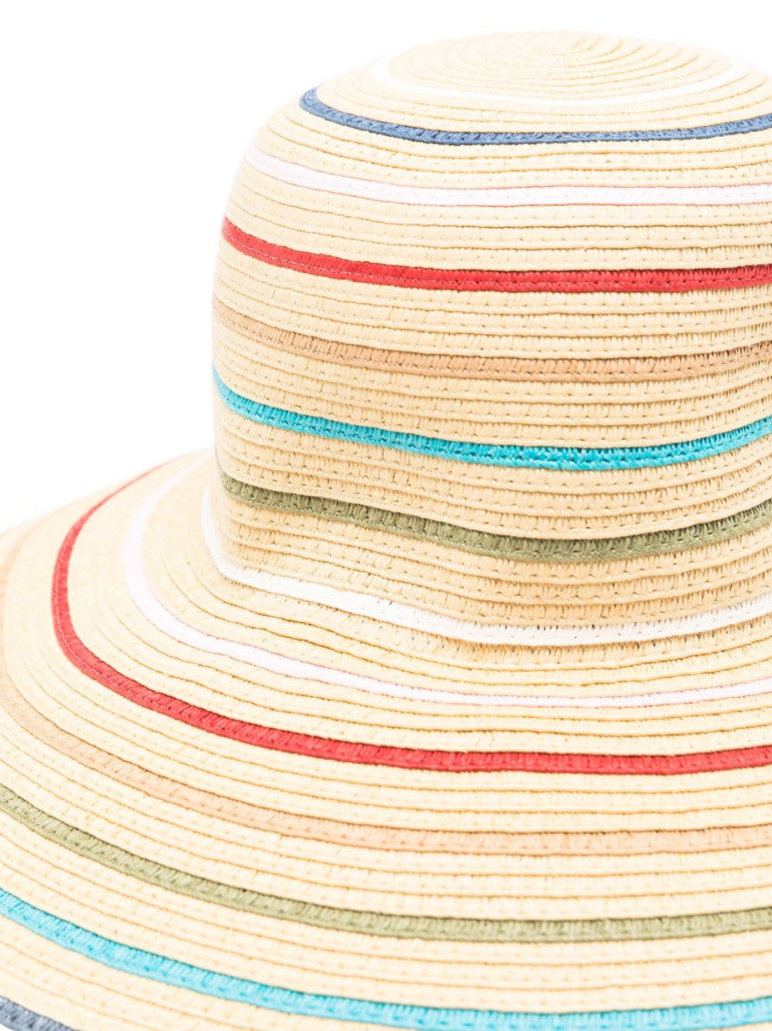 Beige Striped Sun Hat 2