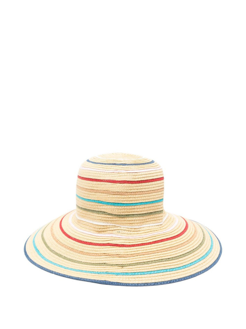 Beige Striped Sun Hat 3