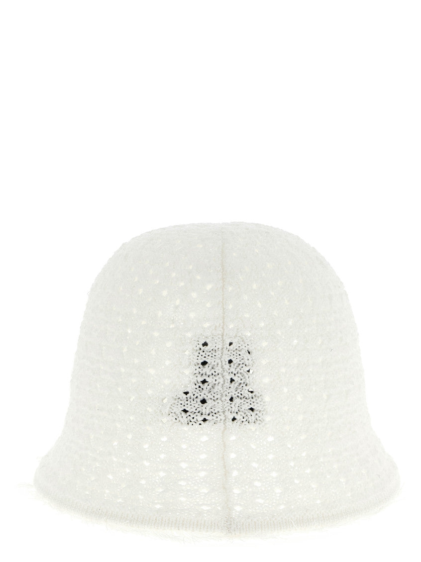White Lison Knitted Bucket Hat 3