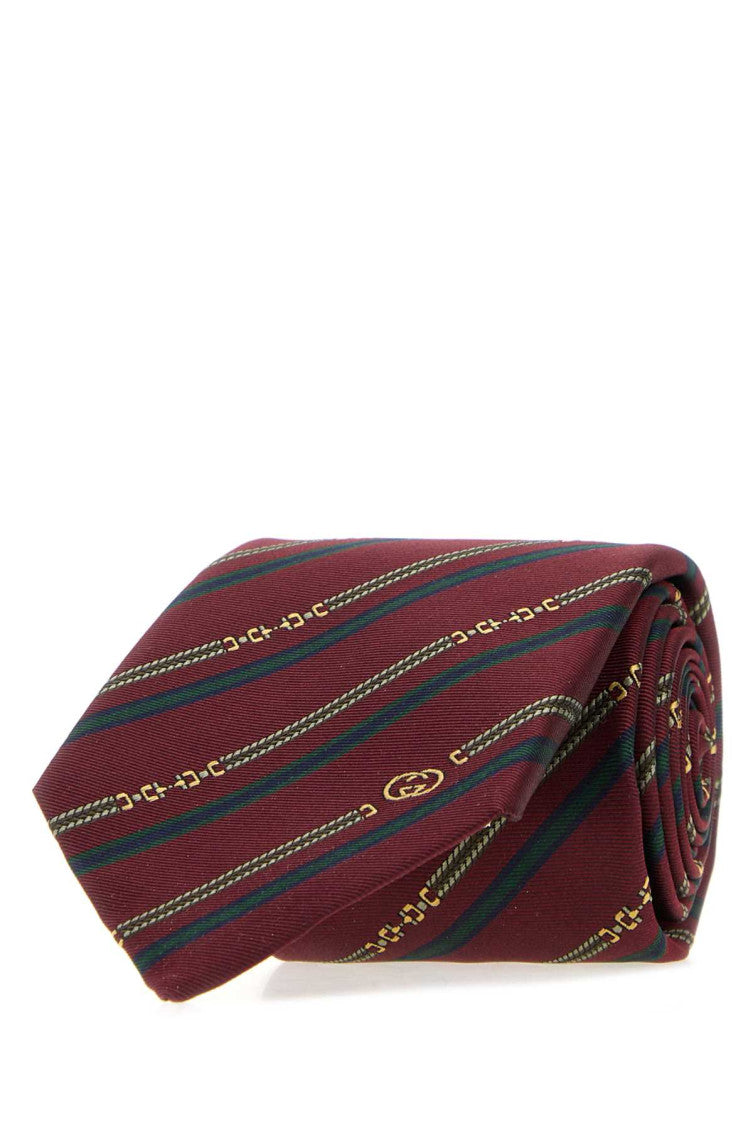 Burgundy Red Stripes Tie 2