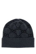 Grey GG Logo Beanies Hat 1