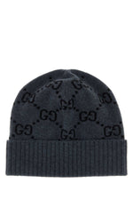 Grey GG Logo Beanies Hat 1