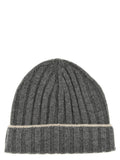 Grey Contrast line beanie 1