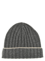 Grey Contrast line beanie 1