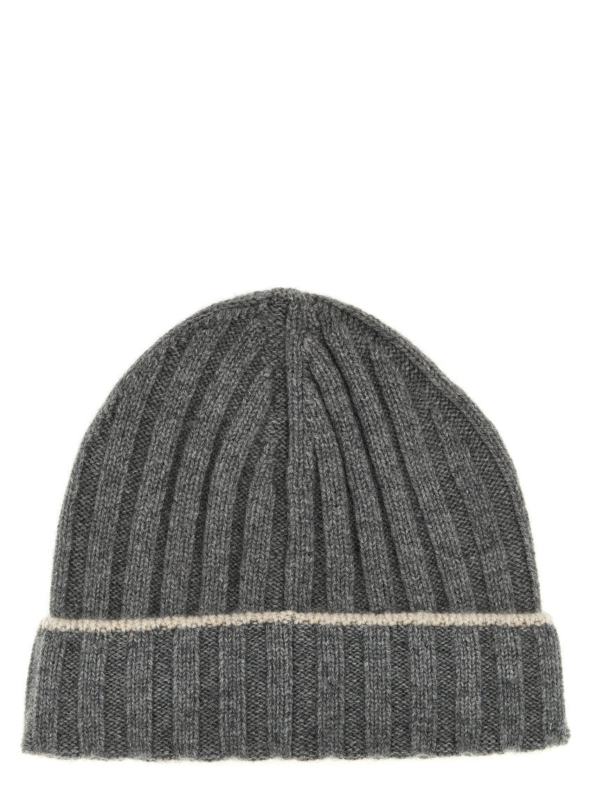 Grey Contrast line beanie 2