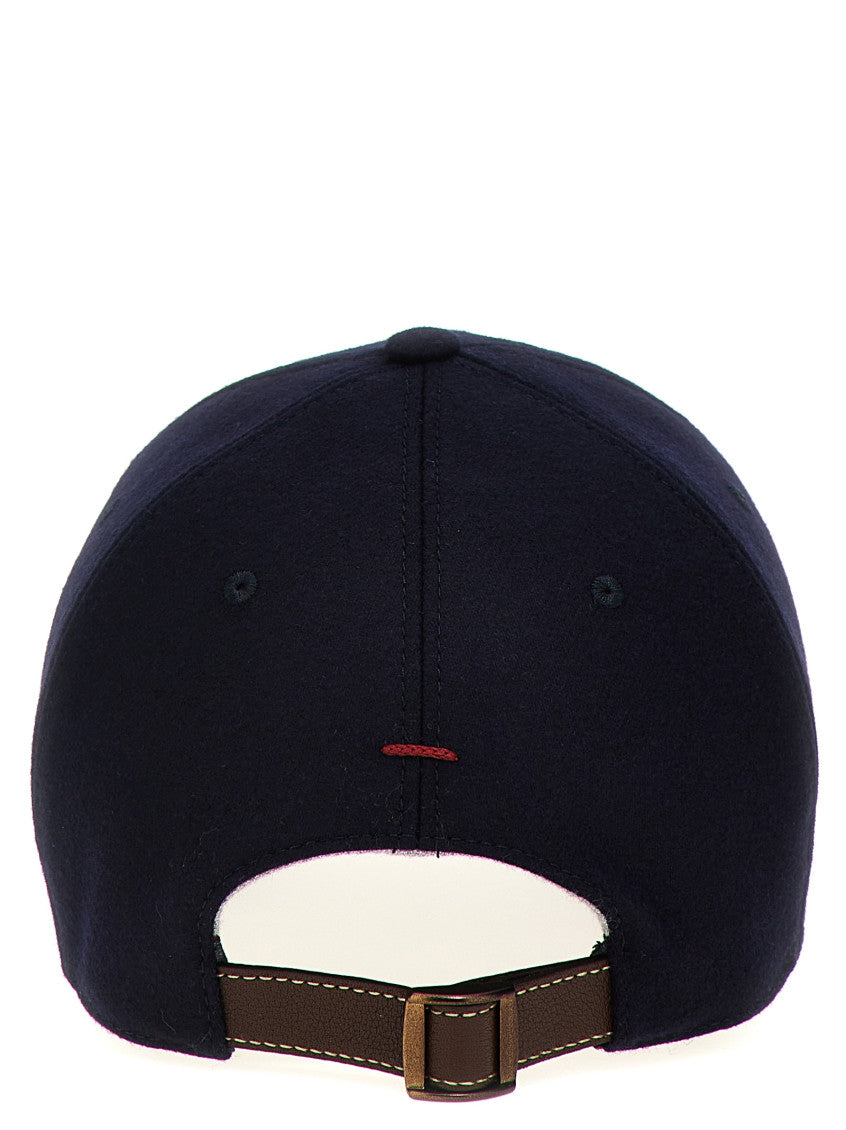 Navy Blue Hat With Embroidery 3