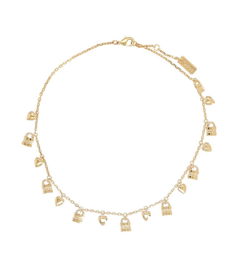 Golden Padlock Charm Necklace 1