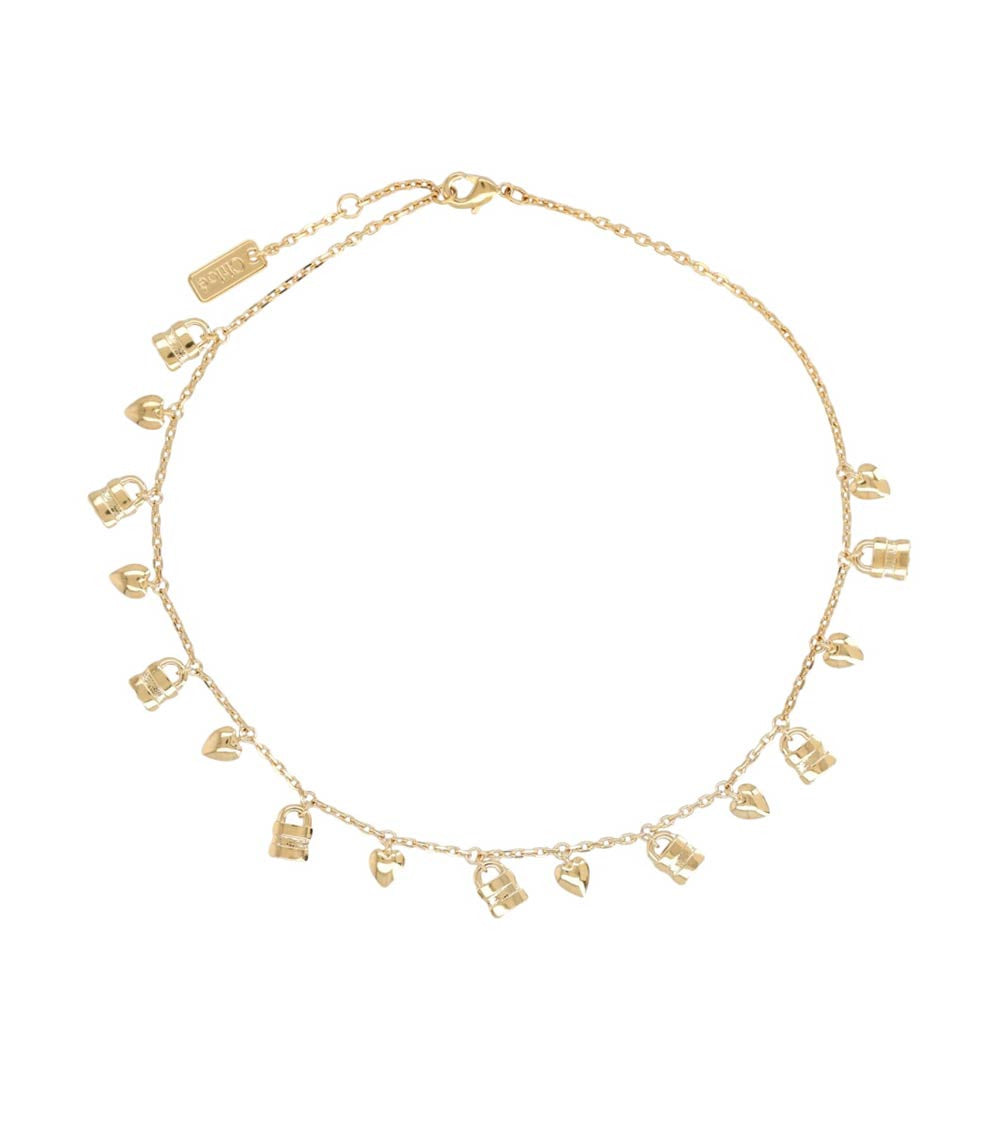 Golden Padlock Charm Necklace 2