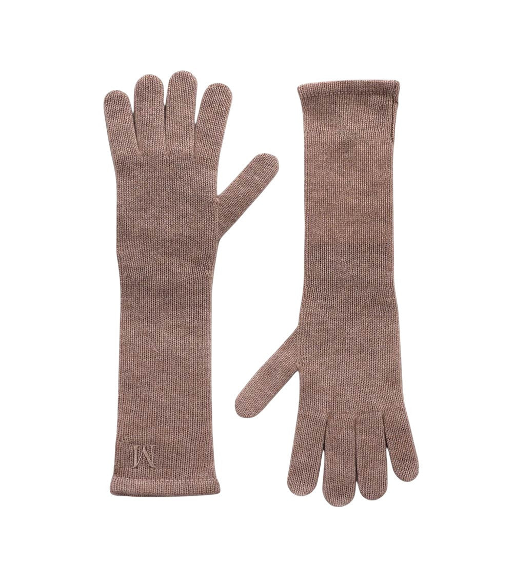 Beige Guanti Knitted Gloves 2