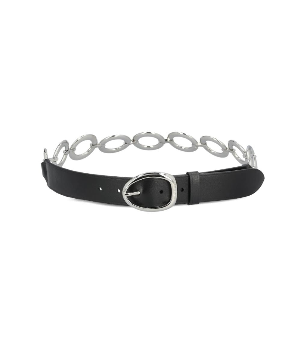 Black Embellished Chain Buckle Belt 1