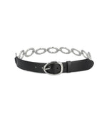 Black Embellished Chain Buckle Belt 1