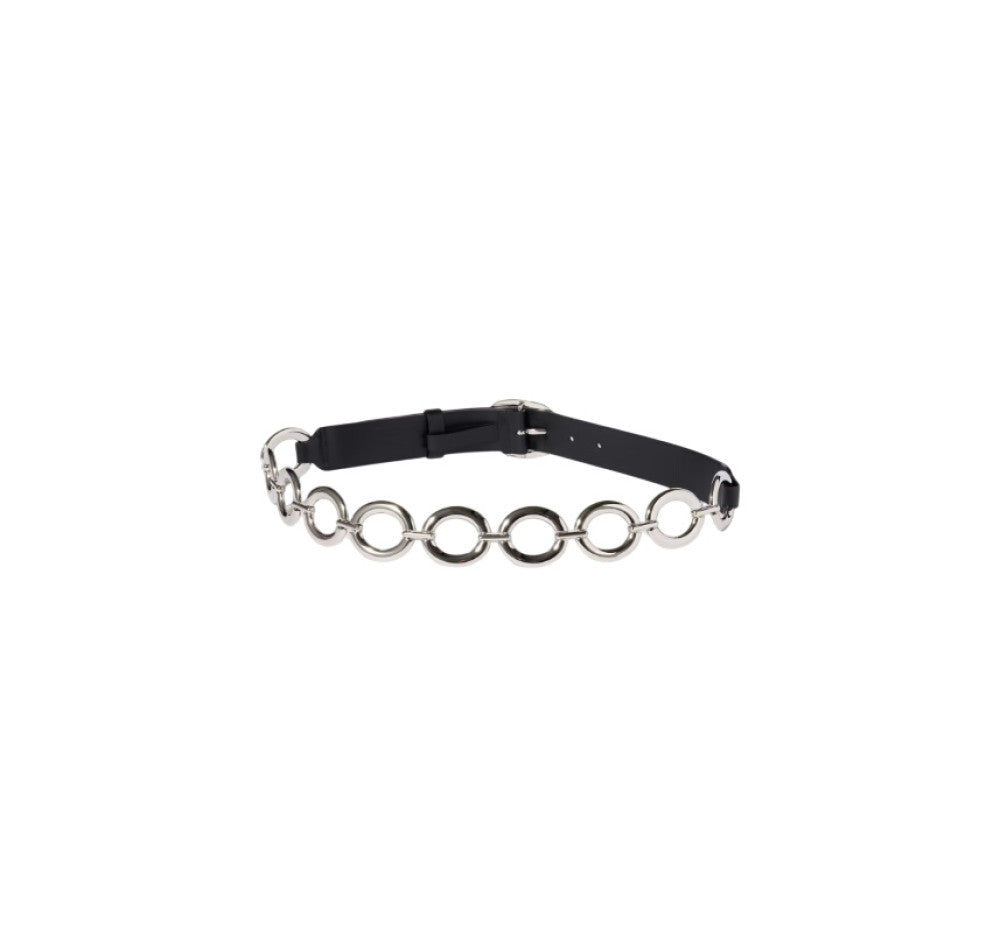 Black Embellished Chain Buckle Belt 2