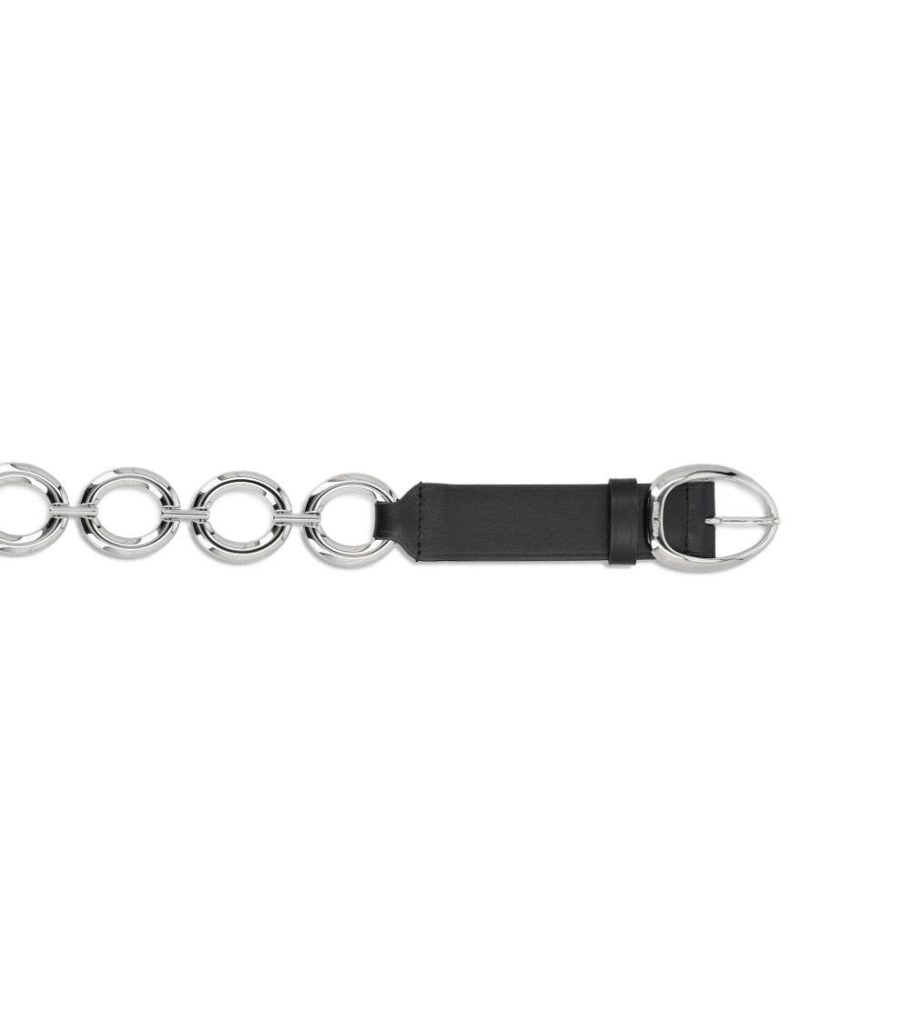 Black Embellished Chain Buckle Belt 3