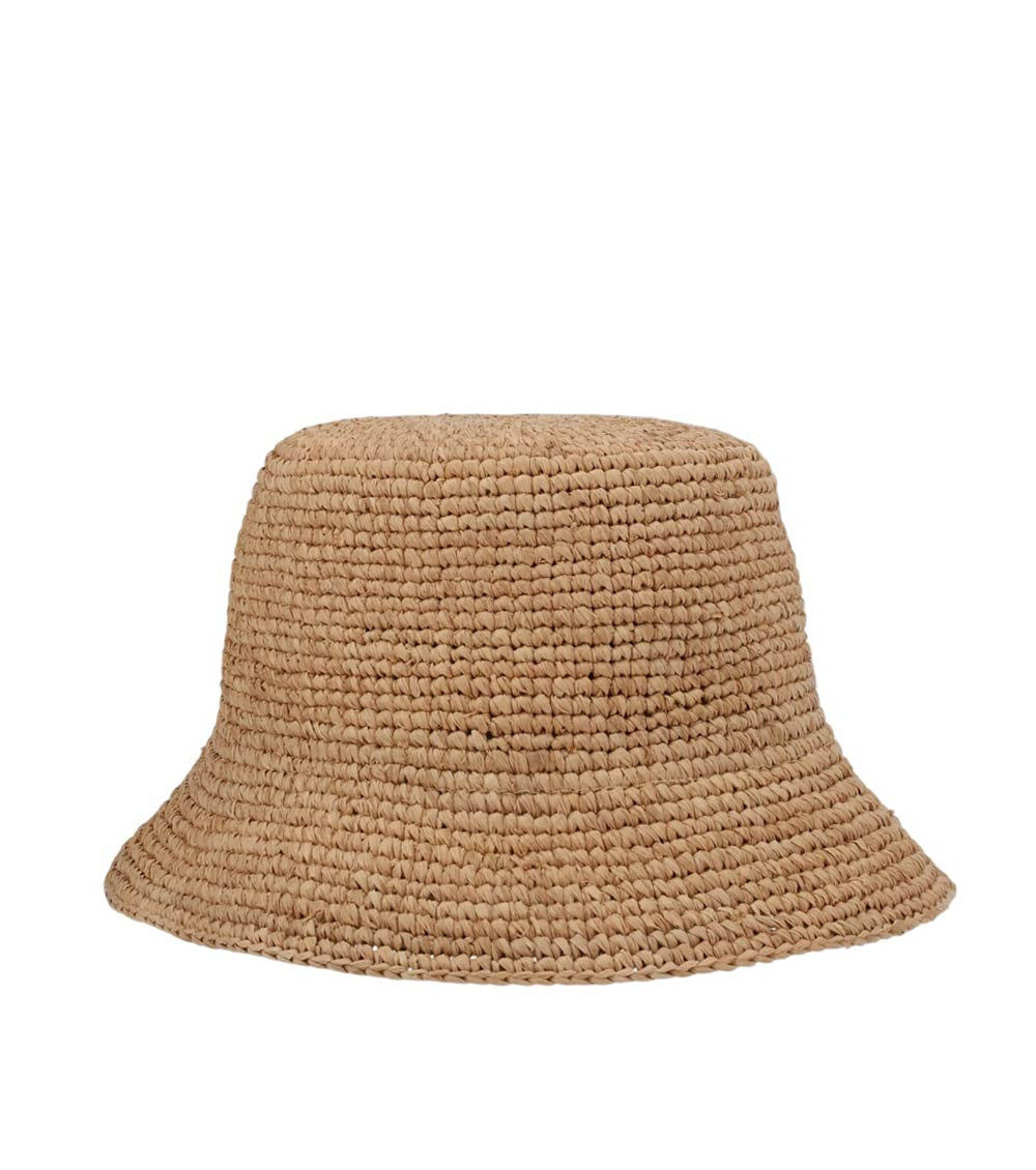 Beige Woven Bucket Hat 2