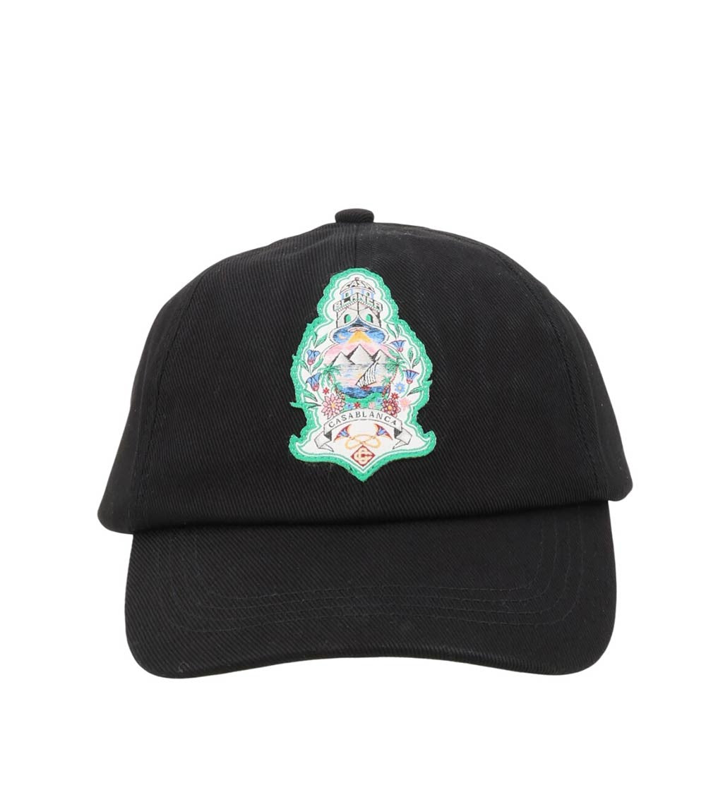 Black Graphic Baseball Cap 1