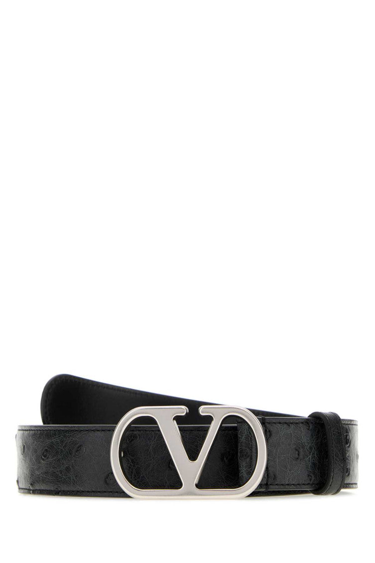 Black VLogo Signature Textured Belt 1