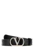 Black VLogo Signature Textured Belt 1