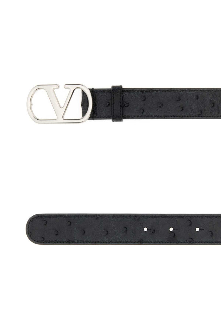 Black VLogo Signature Textured Belt 2