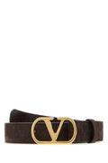 Brown VLogo Signature Solid Belt 1
