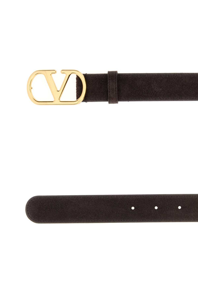 Brown VLogo Signature Solid Belt 2