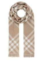 Beige Gradient Checked Scarf 1