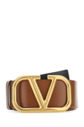 Brown VLogo Signature Reversible Belt 1