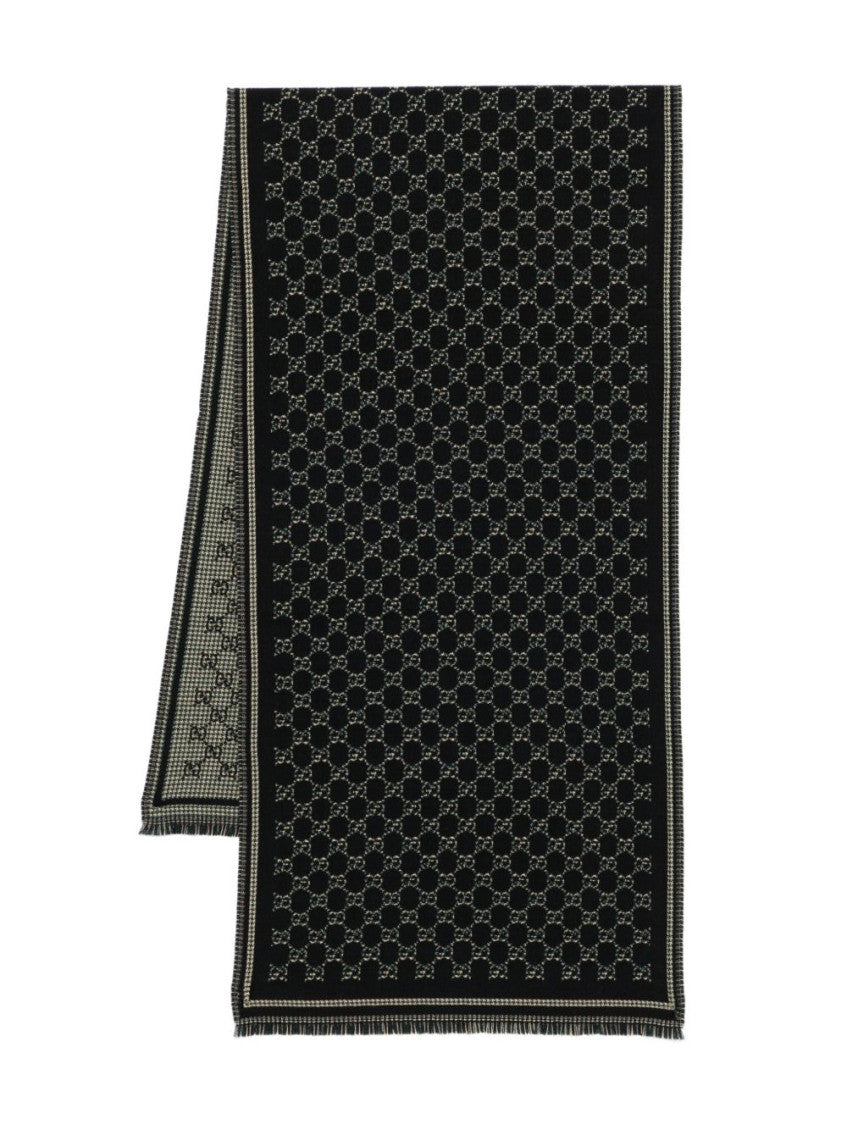 Black Logo Pattern Scarf 1