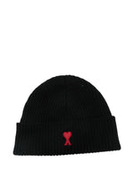 Black Embroidered Logo Beanie Cap 1