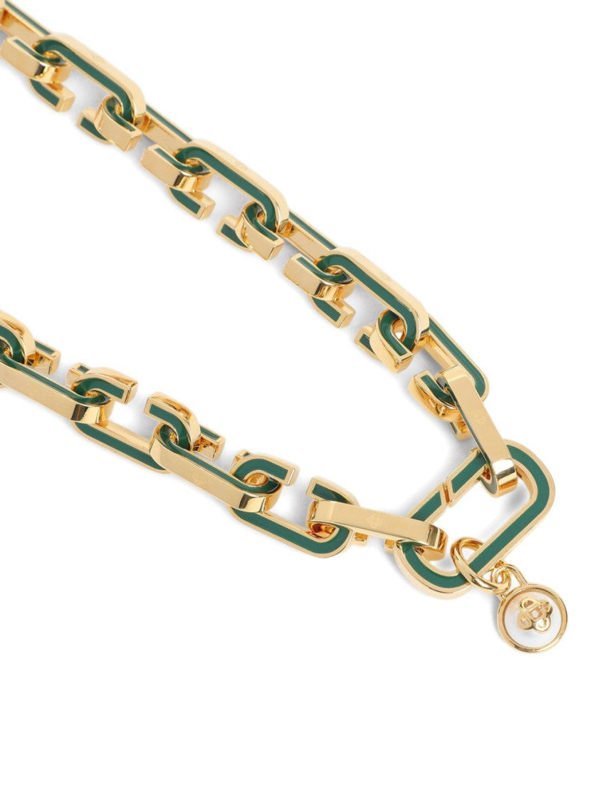 Green Enamelled Chain Necklace 2