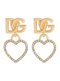 Golden Logo Heart Charm Earrings 1