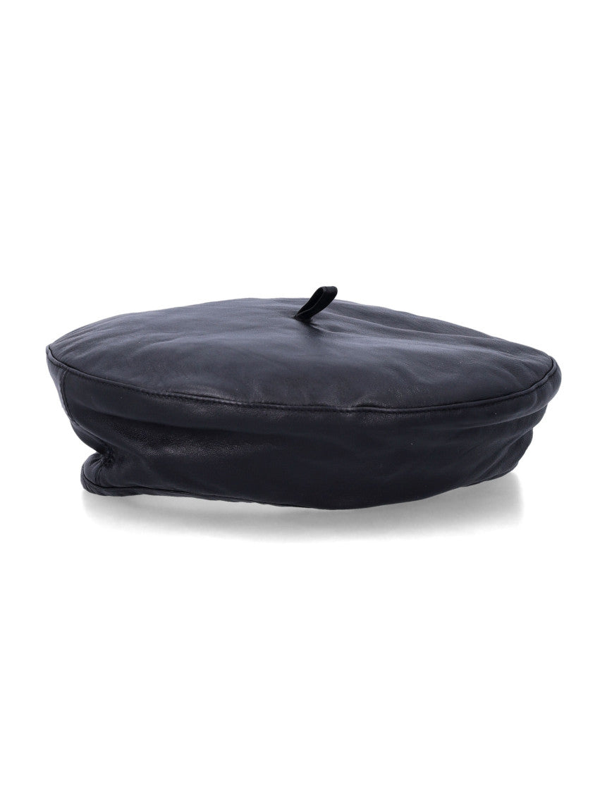 Black Solid Beret Hat 1