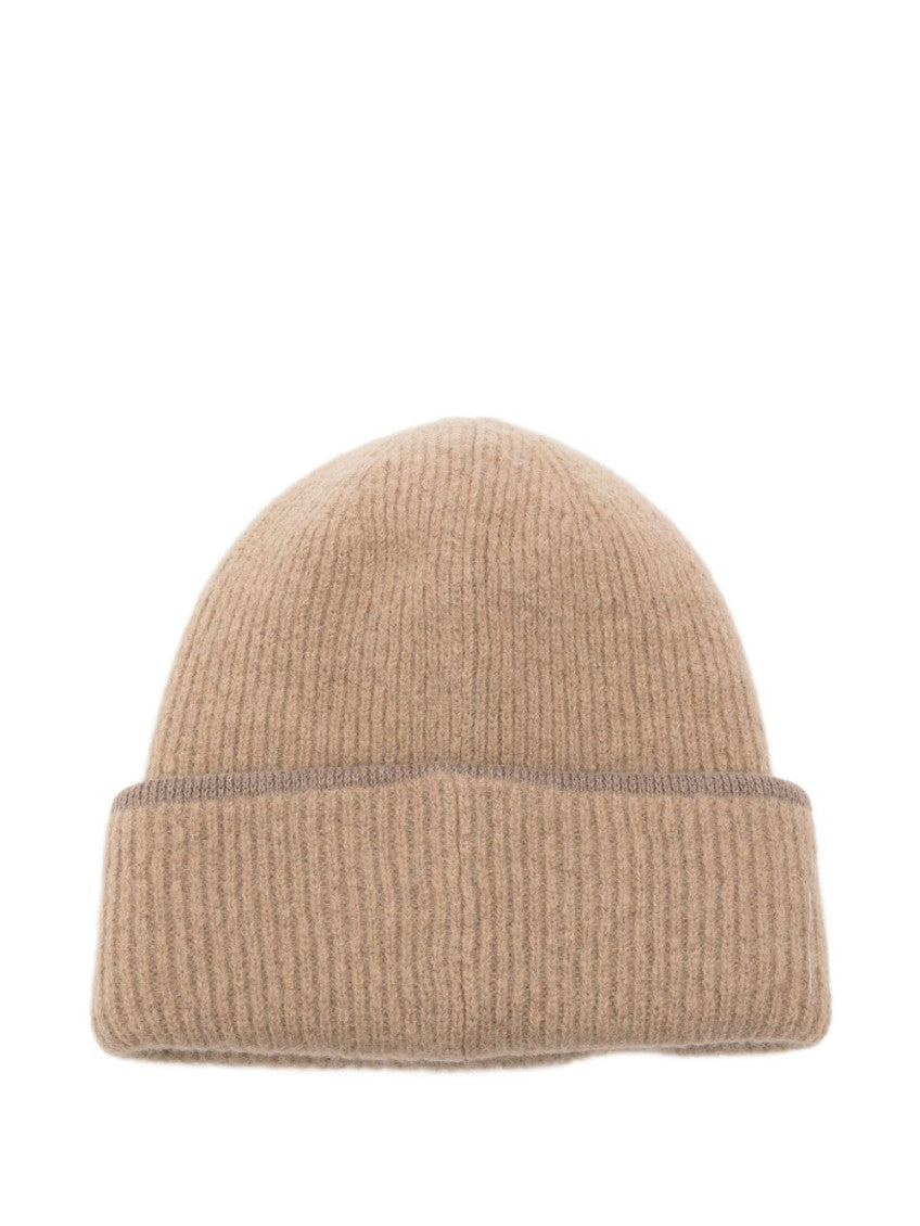 Beige Knitted Beanies Cap 2