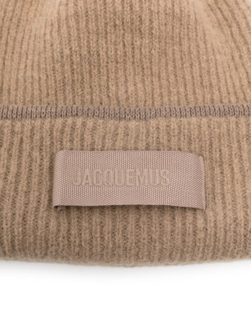 Beige Knitted Beanies Cap 3