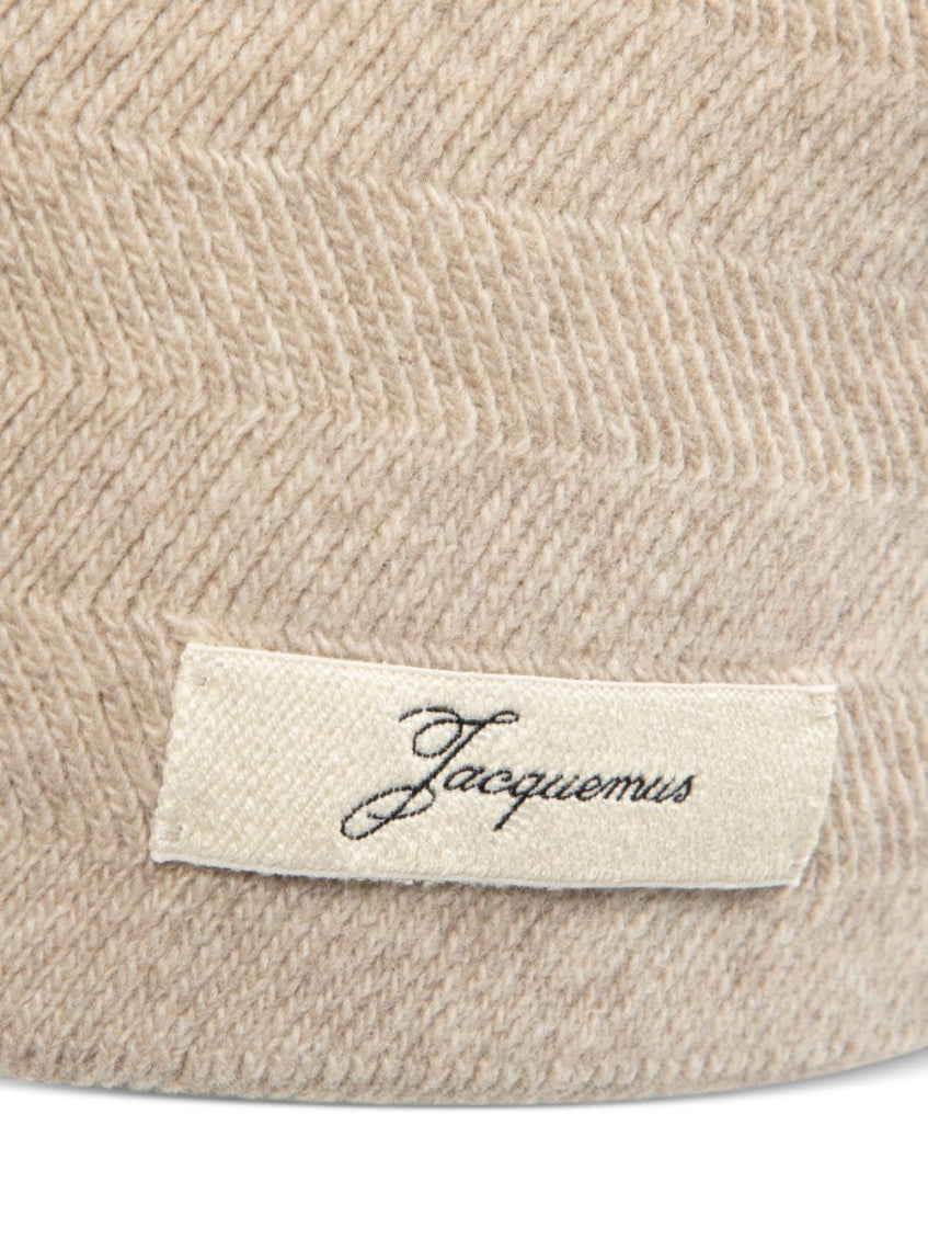 Beige Knitted Beanies Cap 3