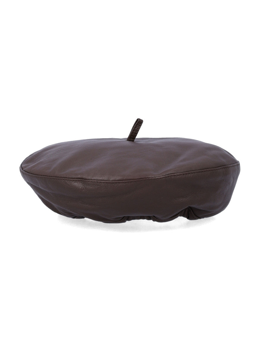 Brown Solid Beret Hat 1