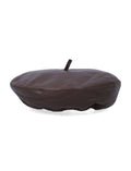 Brown Solid Beret Hat 1