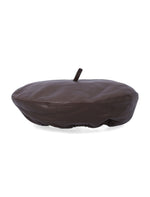 Brown Solid Beret Hat 1