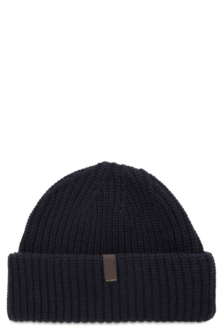 Navy Blue Knitted Beanies Cap 1