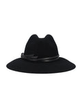 Black Solid Fedora Hat 1