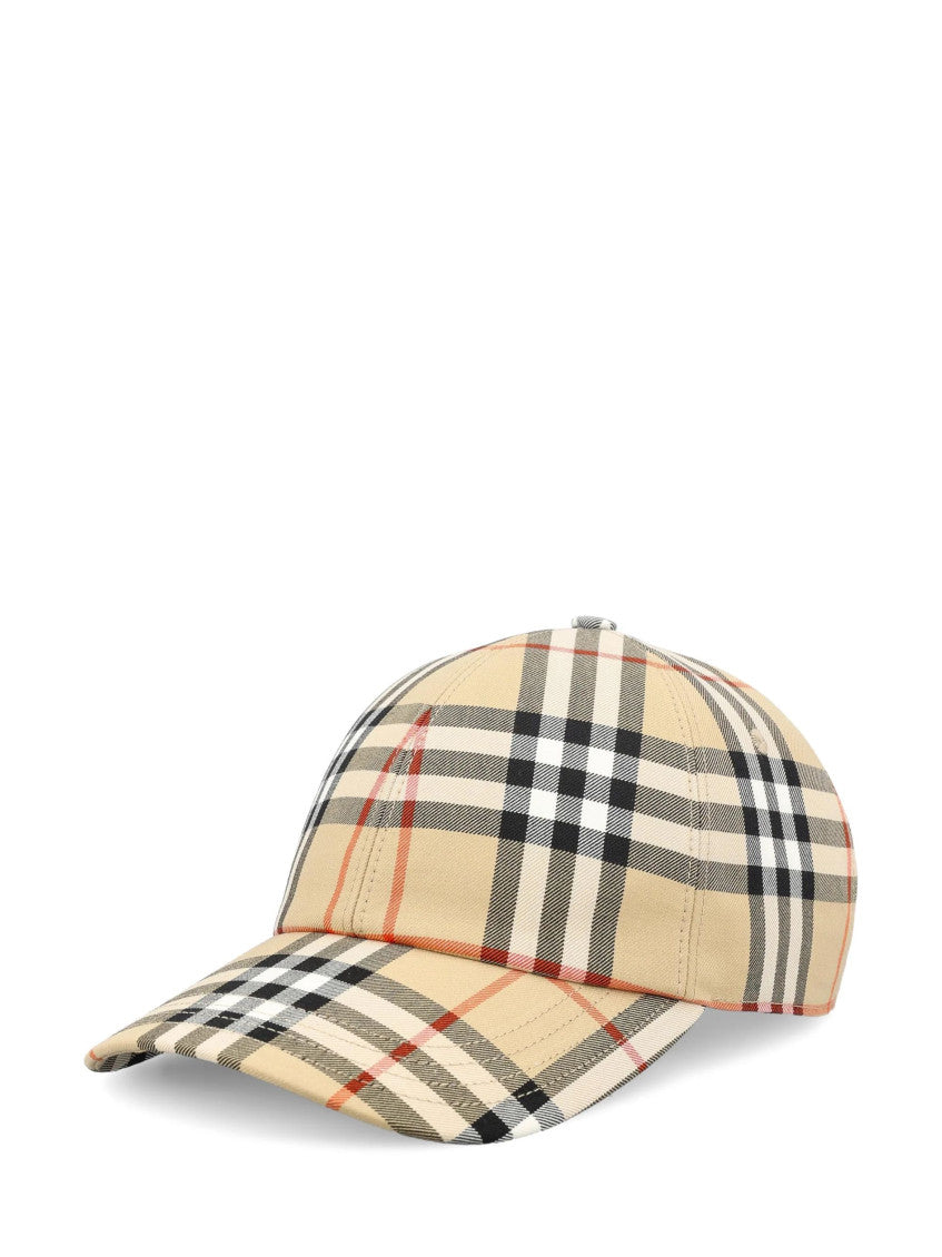 Beige Checks Baseball Cap 1
