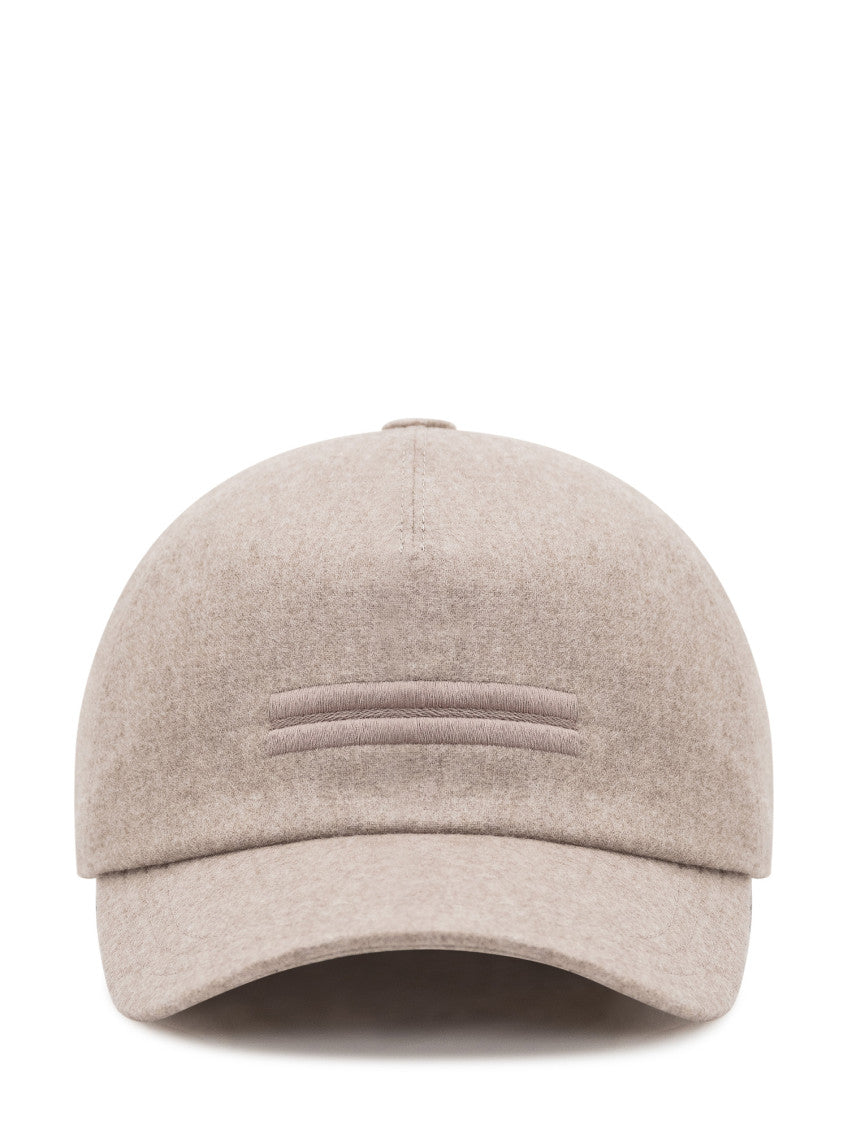 Beige Solid Baseball Cap 1