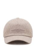 Beige Solid Baseball Cap 1