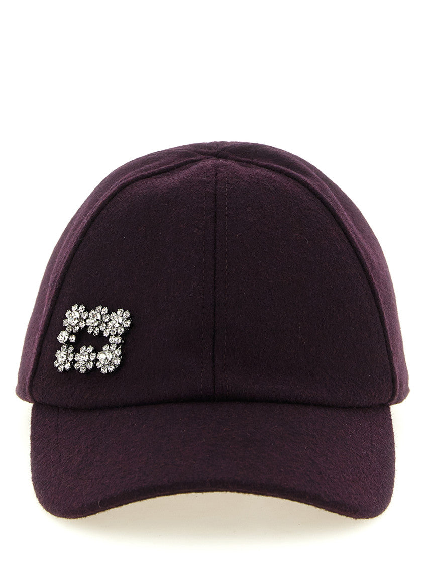 Maroon Embellished Baseball Cap 1