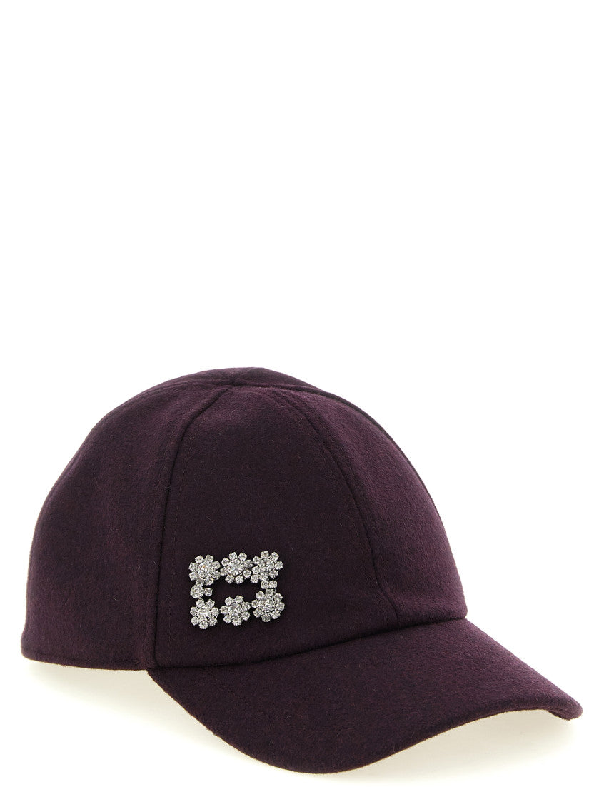 Maroon Embellished Baseball Cap 2
