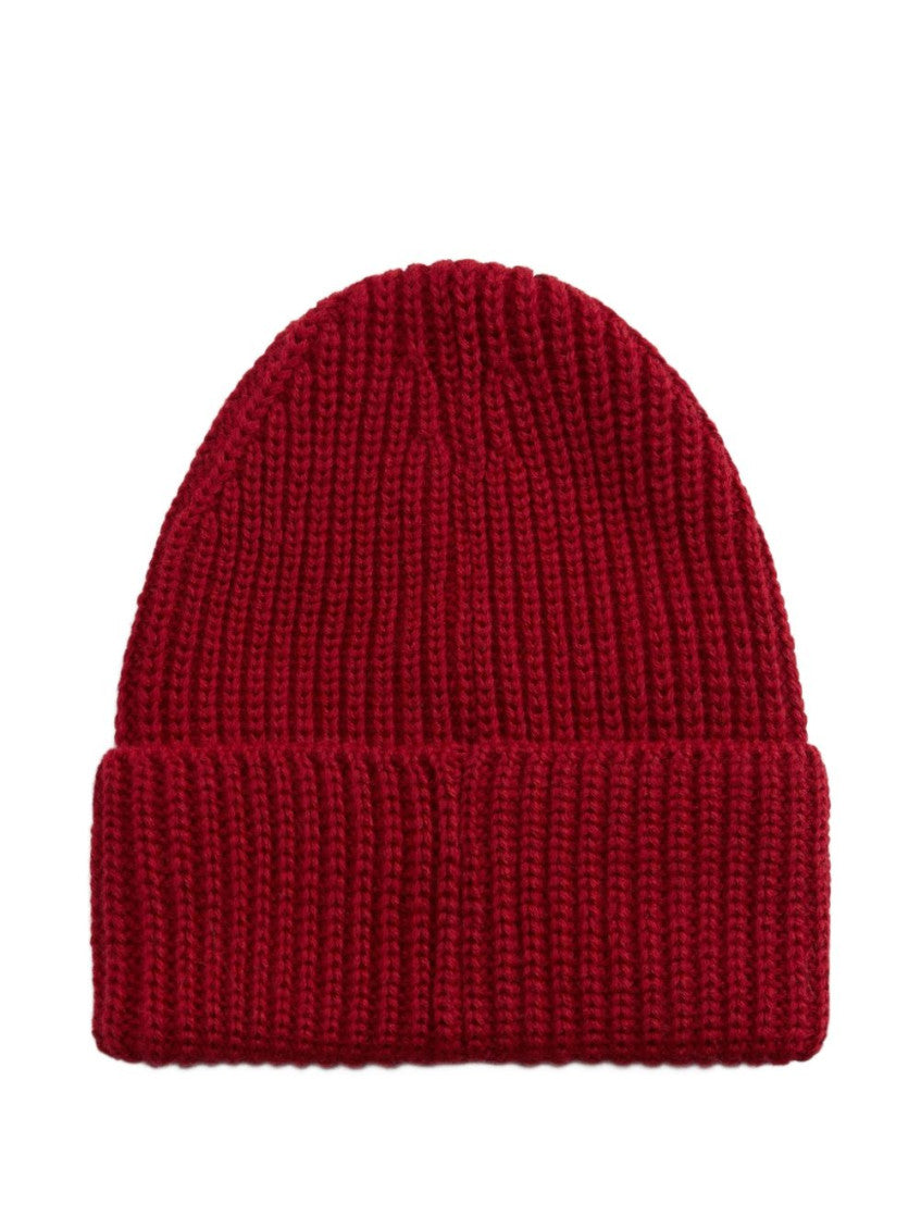 Red Knitted Beanie Cap 2