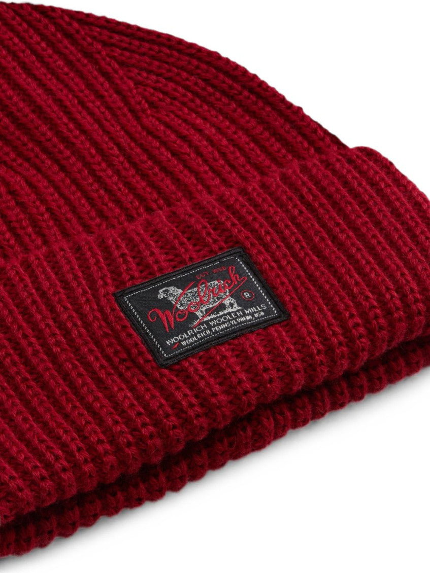 Red Knitted Beanie Cap 3