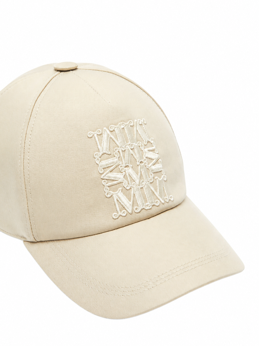 Beige Embroidered Baseball Cap 2