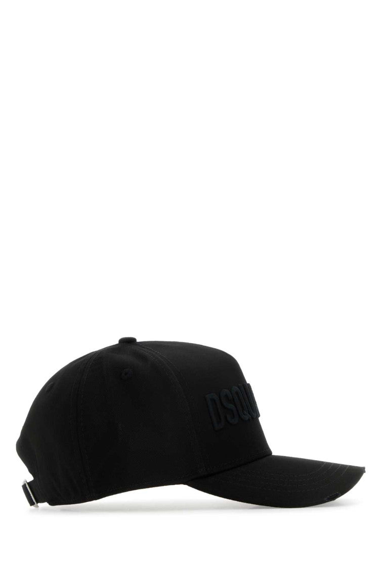 Black cotton baseball cap 2