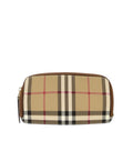 Beige Check Zip Around Wallet 1
